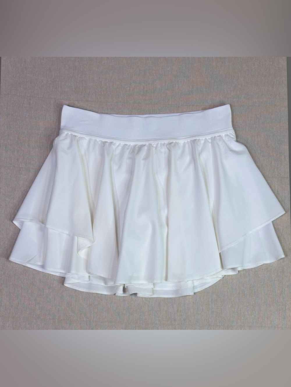 Lululemon White Tennis Skirt Skort Layered High Rise Size 6 Athletic